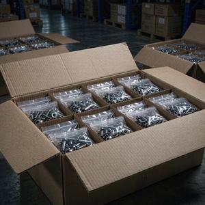 Fasteners in sealed inner bags packed for export