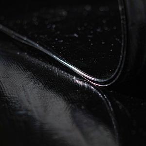Close-up of geomembrane roll edge layers
