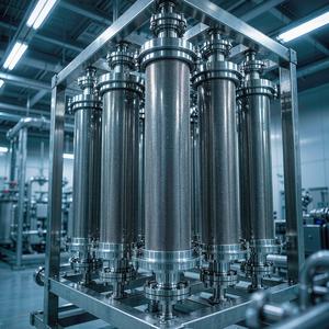 Stainless mesh filter elements in a filtration unit