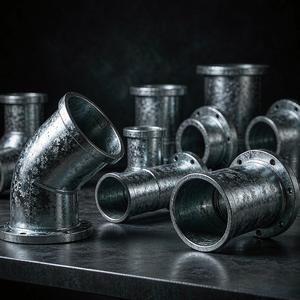 Hot-dip galvanized fittings with spangle texture