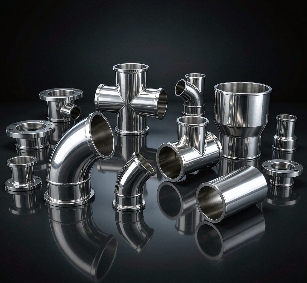 Butt-weld elbows, tees and reducers displayed like luxury goods