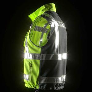 Hi-vis vest with glowing reflective strips