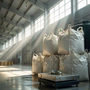 Large FIBC bulk bags in a warehouse
